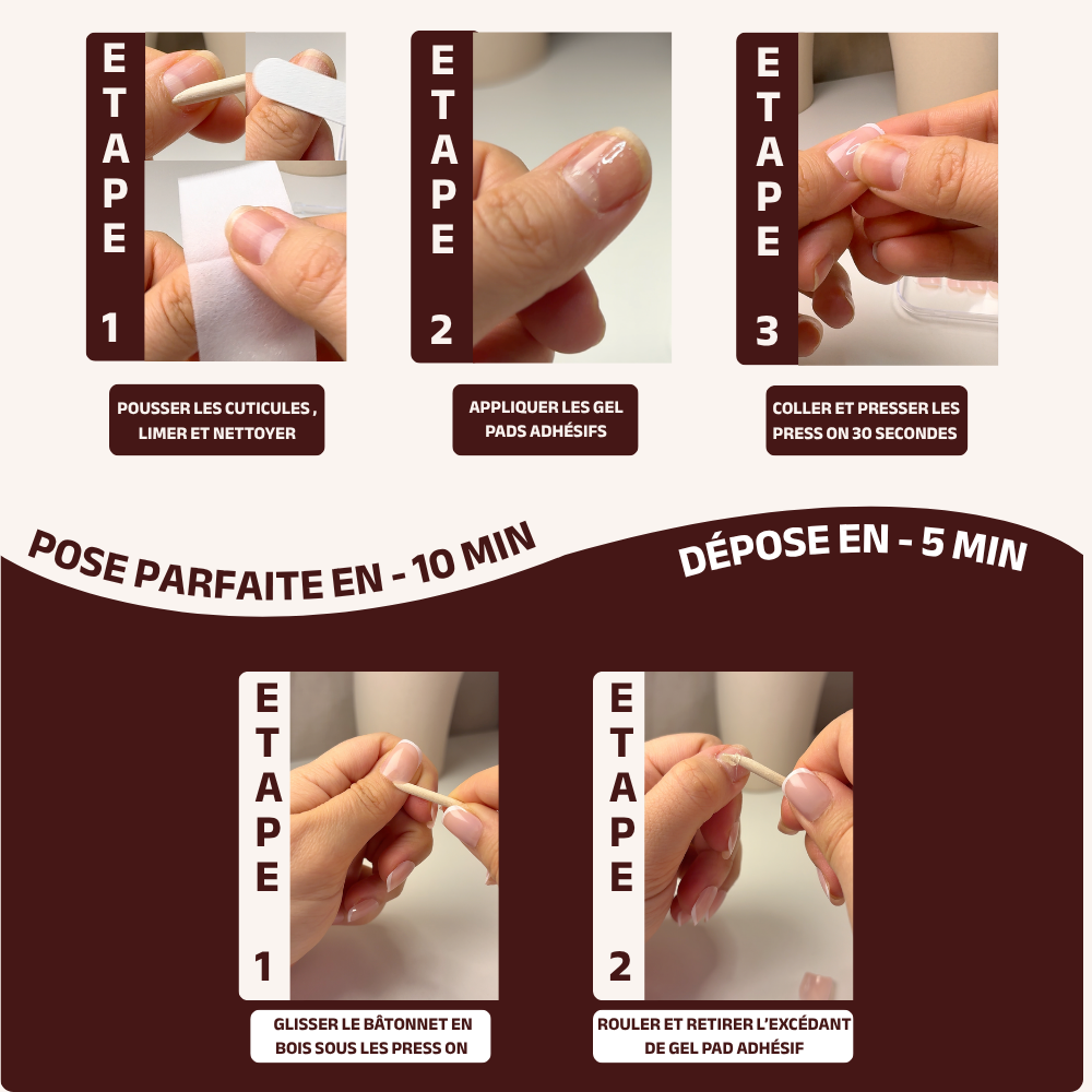 French - Carré Press On en Gel Souple