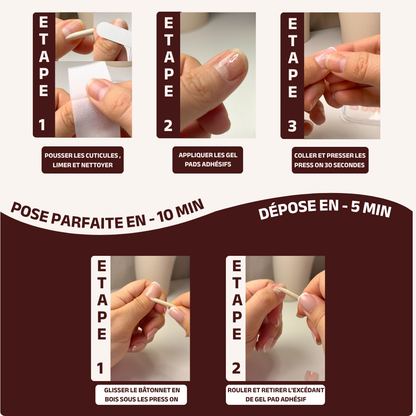 French - Carré Press On en Gel Souple