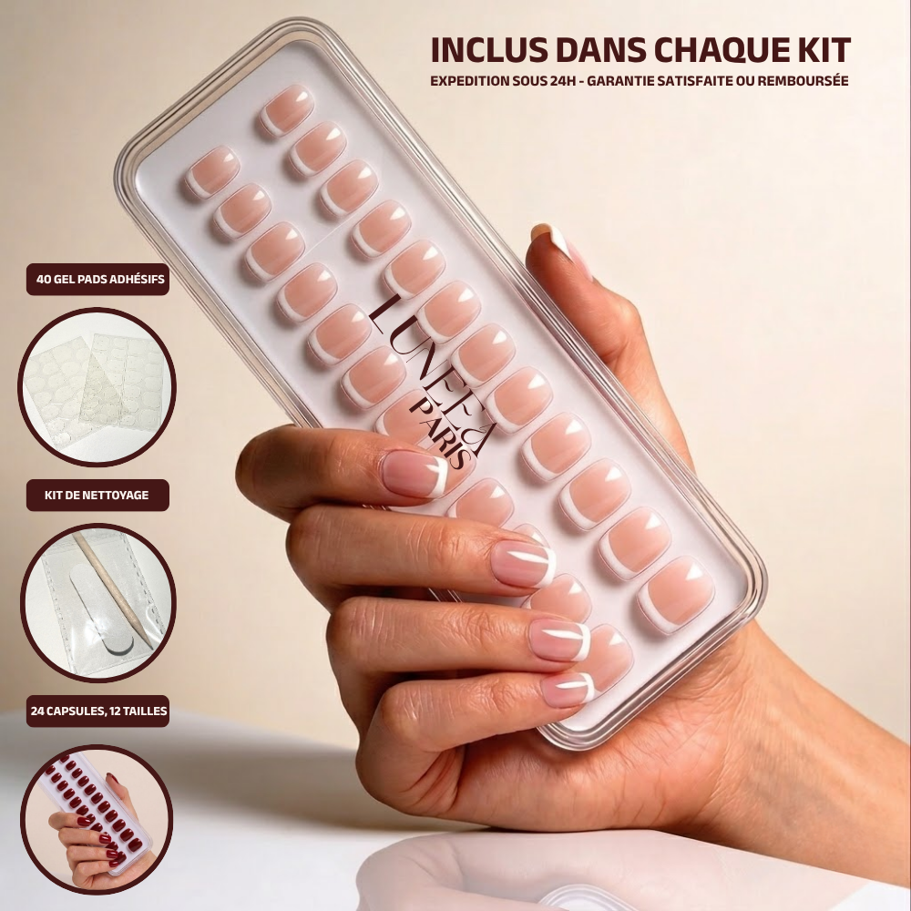 French - Carré Press On en Gel Souple