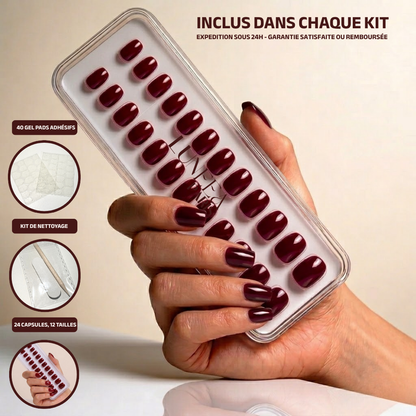Rouge cerise - Carré Press On en Gel Souple