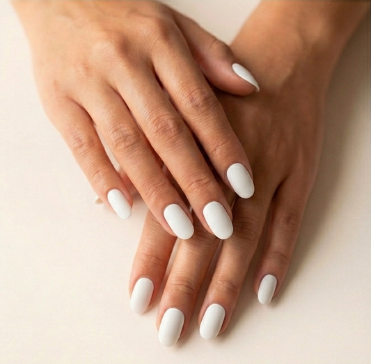 Blanc - Press-on Ovale